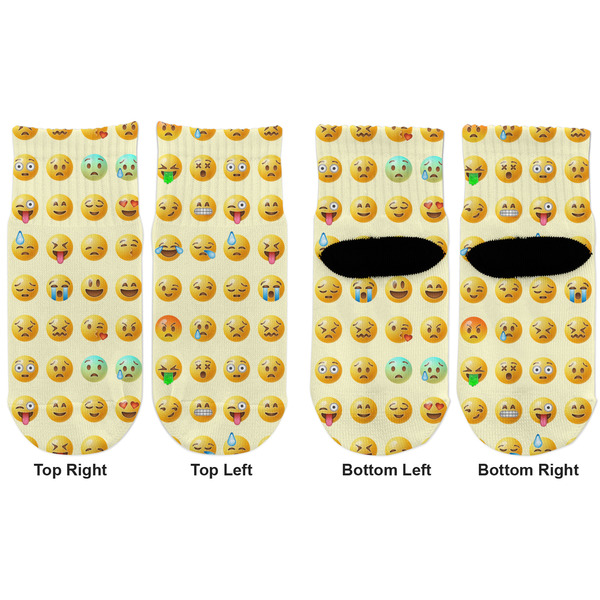 Emojis Toddler Ankle Socks - Double Pair - Front and Back - Apvl