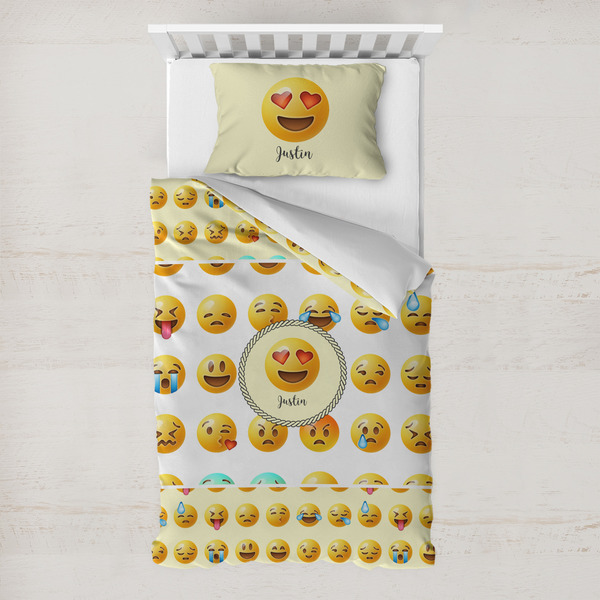 Custom Emojis Toddler Bedding w/ Name or Text