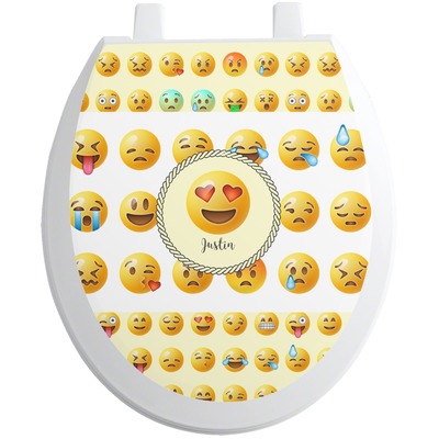 Emojis Toilet Seat Decal - Round (Personalized)