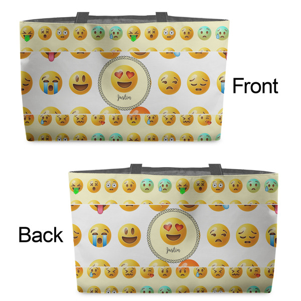 Emojis Tote w/Black Handles - Front & Back Views