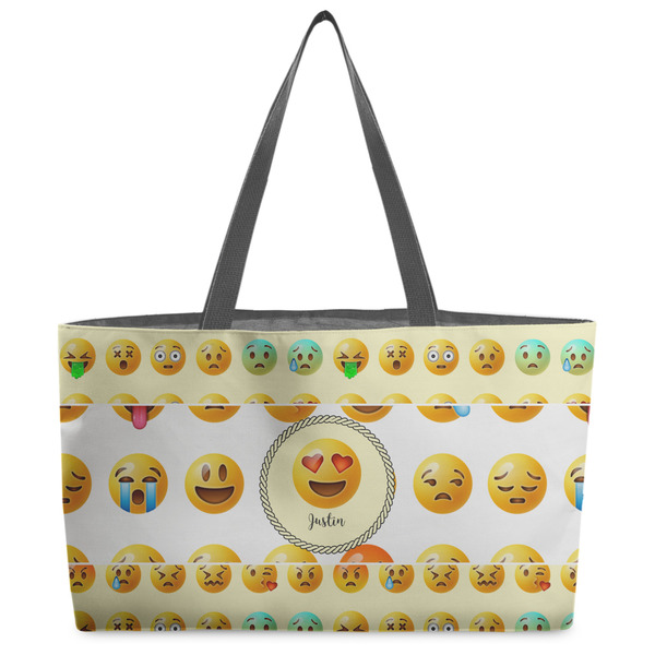 Custom Emojis Beach Totes Bag - w/ Black Handles (Personalized)