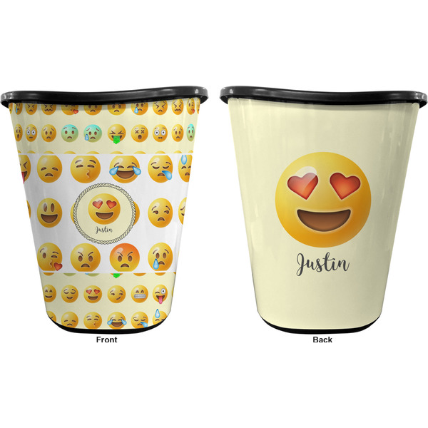 Emojis Trash Can Black - Front and Back - Apvl