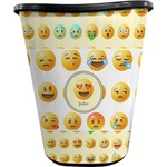 Emojis Waste Basket - Single Sided (Black) (Personalized)