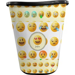 Emojis Waste Basket - Single Sided (Black) (Personalized)