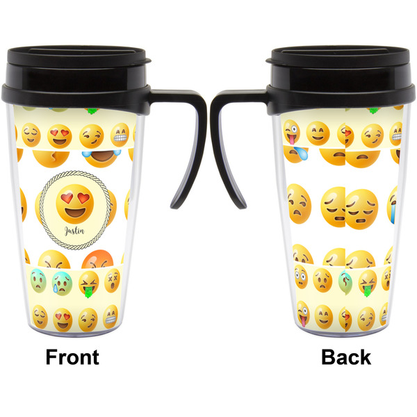 Emojis Travel Mug with Black Handle - Approval