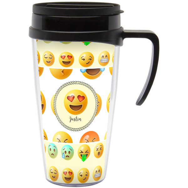 Custom Emojis Acrylic Travel Mug with Handle (Personalized)