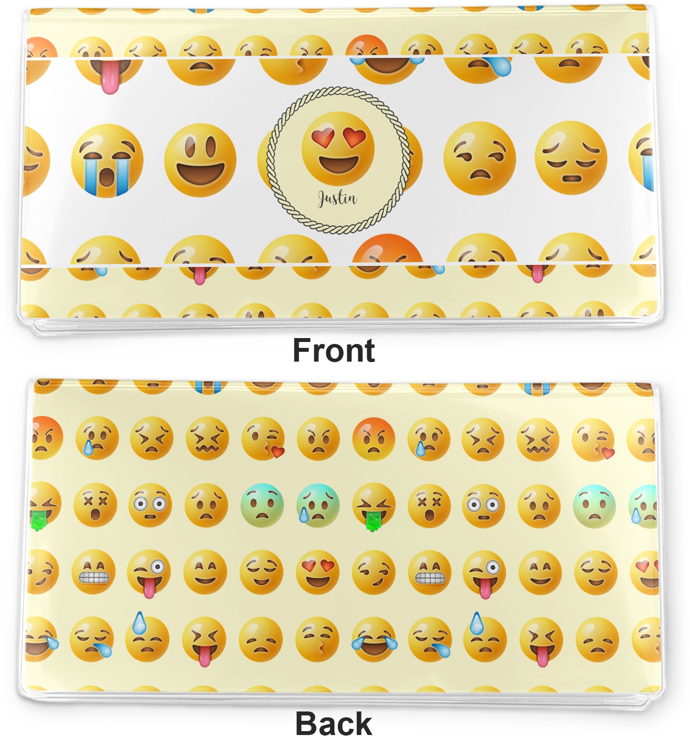 Emojis Vinyl Check Book Cover (Personalized) YouCustomizeIt