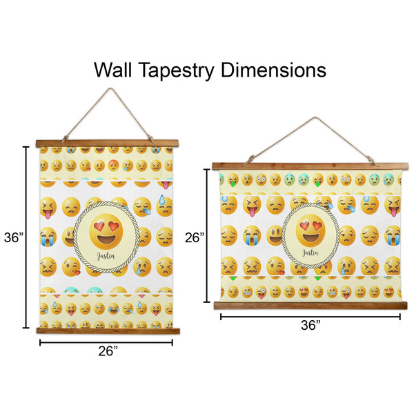 Emojis Wall Hanging Tapestries - Parent/Sizing