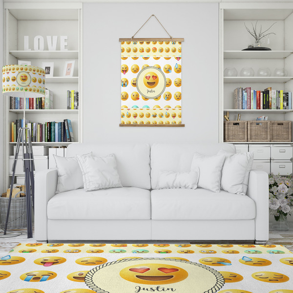 Emojis Wall Hanging Tapestry - Portrait - IN CONTEXT