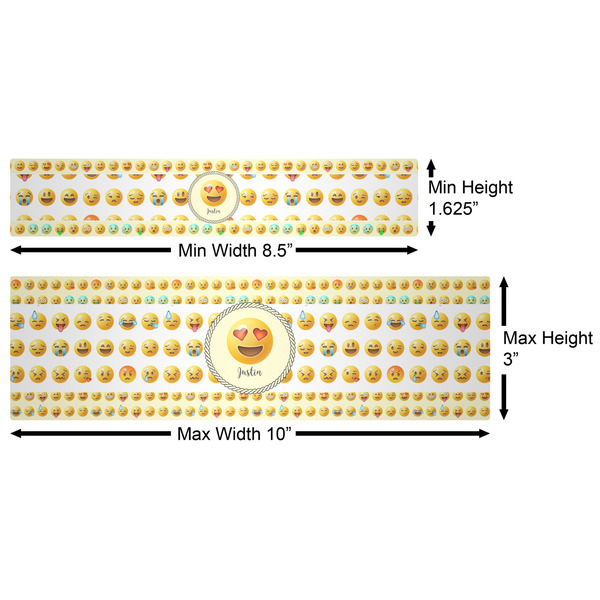 Emojis Water Bottle Labels w/ Dimensions
