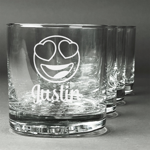Custom Emojis Whiskey Glasses (Set of 4) (Personalized)