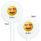 Emojis White Plastic 5.5" Stir Stick - Double Sided - Round - Front & Back