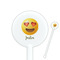 Emojis White Plastic 5.5" Stir Stick - Round - Closeup