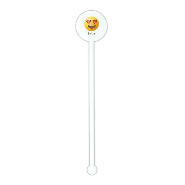 Emojis White Plastic 5.5" Stir Stick - Round - Single Stick