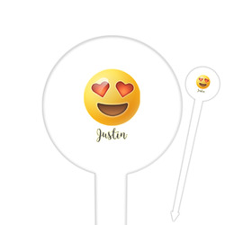 Emojis Cocktail Picks - Round Plastic (Personalized)