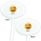 Emojis White Plastic 7" Stir Stick - Double Sided - Oval - Front & Back