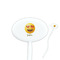 Emojis White Plastic 7" Stir Stick - Oval - Closeup
