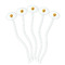 Emojis White Plastic 7" Stir Stick - Oval - Fan