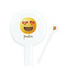 Emojis White Plastic 7" Stir Stick - Round - Closeup