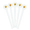 Emojis White Plastic 7" Stir Stick - Round - Fan View