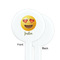 Emojis White Plastic 7" Stir Stick - Single Sided - Round - Front & Back