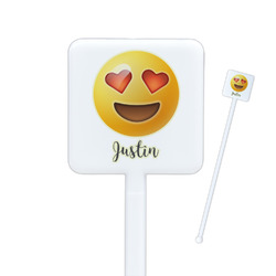 Emojis Square Plastic Stir Sticks (Personalized)