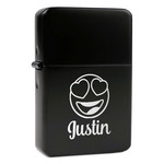 Emojis Windproof Lighter - Black - Double Sided & Lid Engraved (Personalized)