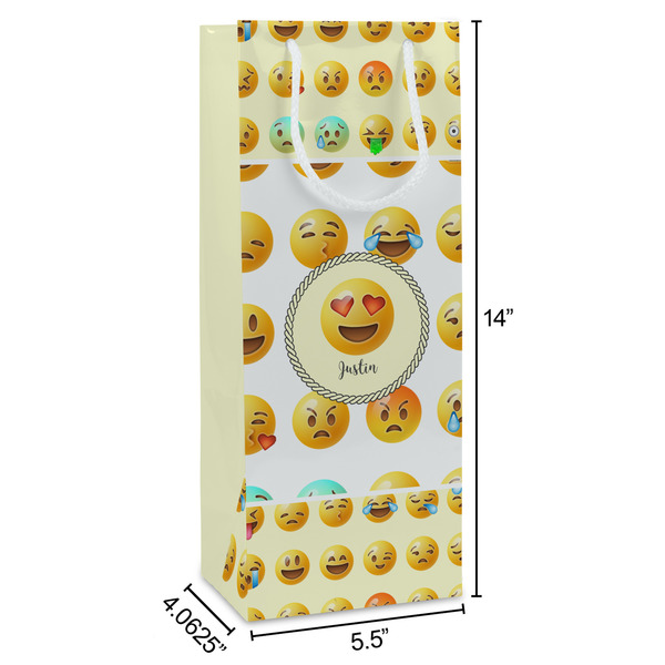 Emojis Wine Gift Bag - Dimensions