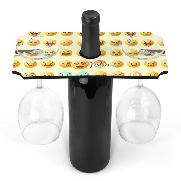 Custom Emojis Wine Bottle & Glass Holder (Personalized)