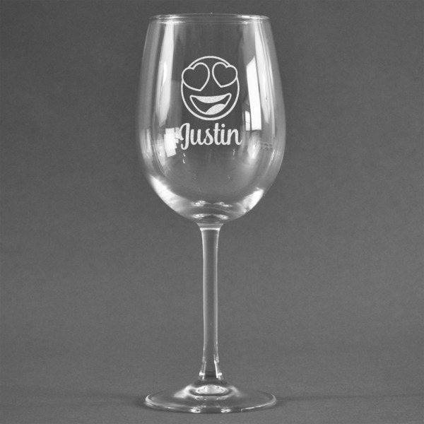 Custom Emojis Wine Glass - Engraved (Personalized)