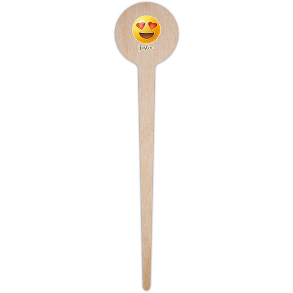 Emojis Wooden 4" Food Pick - Round - Single Pick