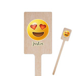 Emojis 6.25" Rectangle Wooden Stir Sticks - Single Sided (Personalized)