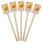 Emojis Wooden 6.25" Stir Stick - Rectangular - Fan View