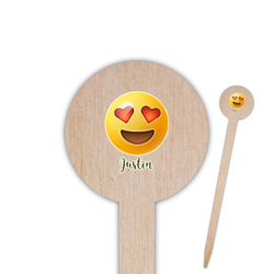 Emojis Round Wooden Food Picks (Personalized)