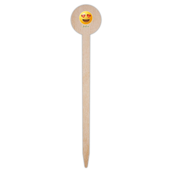 Emojis Wooden 6" Food Pick - Round - Single Pick