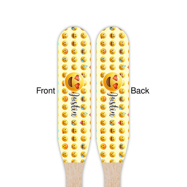 Emojis Wooden Food Pick - Paddle - Double Sided - Front & Back