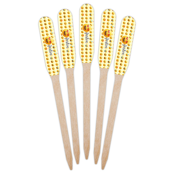 Emojis Wooden Food Pick - Paddle - Fan View
