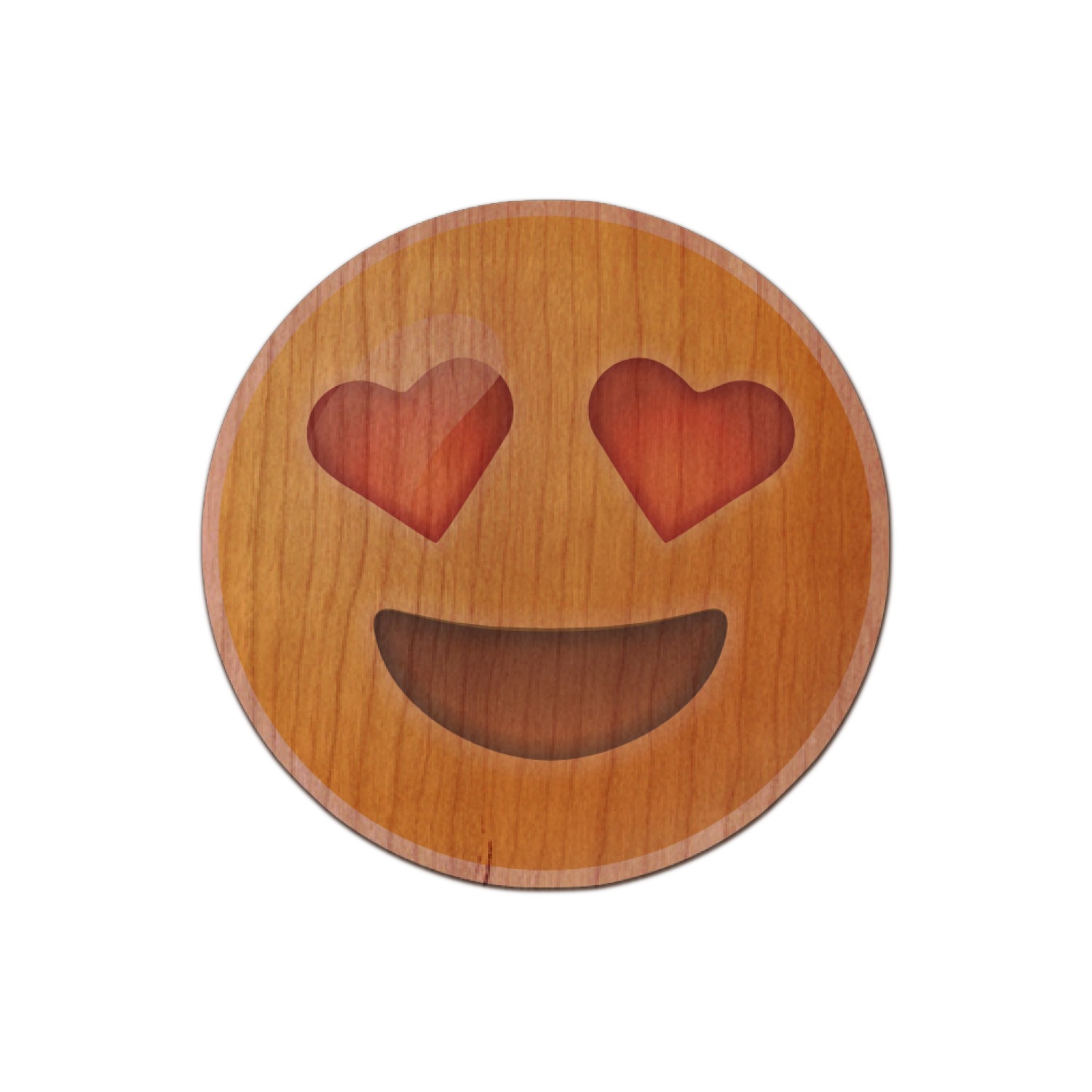 Custom Emojis Genuine Maple or Cherry Wood Sticker YouCustomizeIt