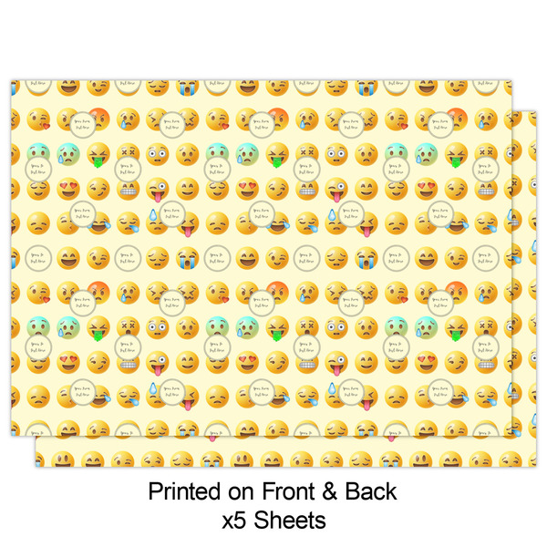 Emojis Wrapping Paper Sheet - Double Sided - Front