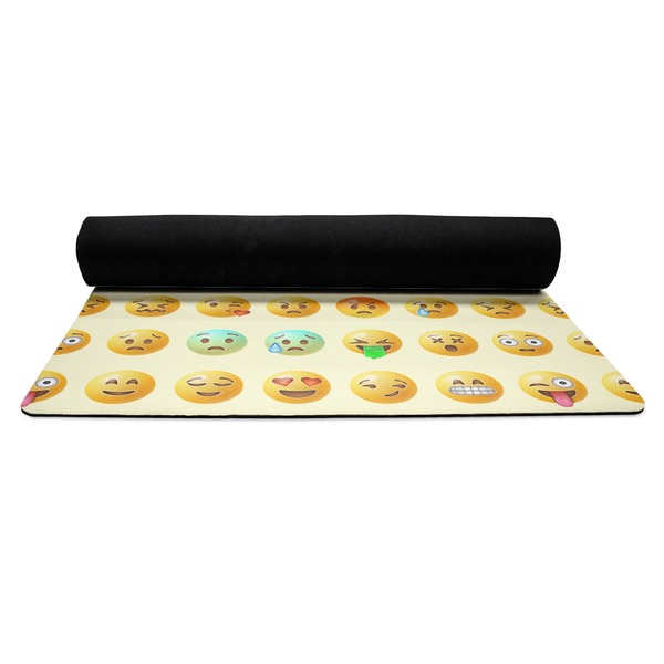 Emojis Yoga Mat Rolled up Black Rubber Backing