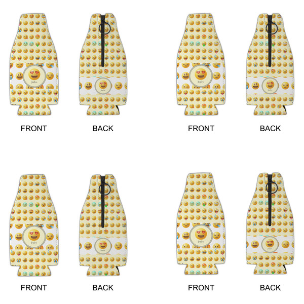 Emojis Zipper Bottle Cooler - Set of 4 - APPROVAL