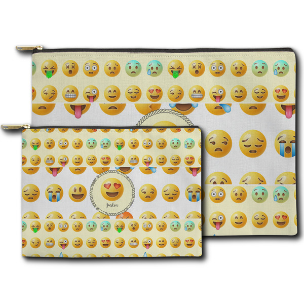 Emojis Zippered Pouches - Size Comparison