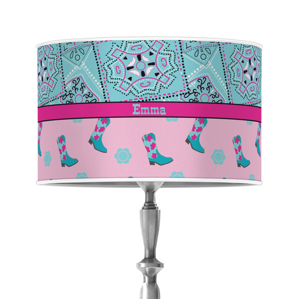 Custom Cowgirl 12" Drum Lamp Shade - Poly-film (Personalized)