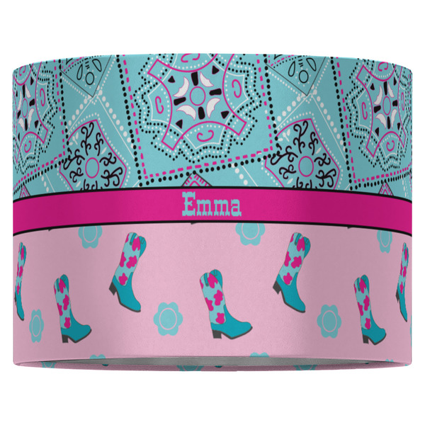 Cowgirl 16" Drum Lampshade - FRONT (Fabric)