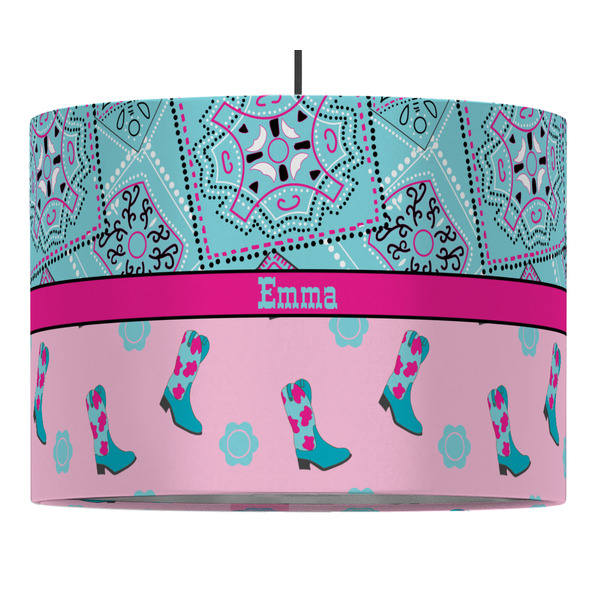 Custom Cowgirl Drum Pendant Lamp (Personalized)