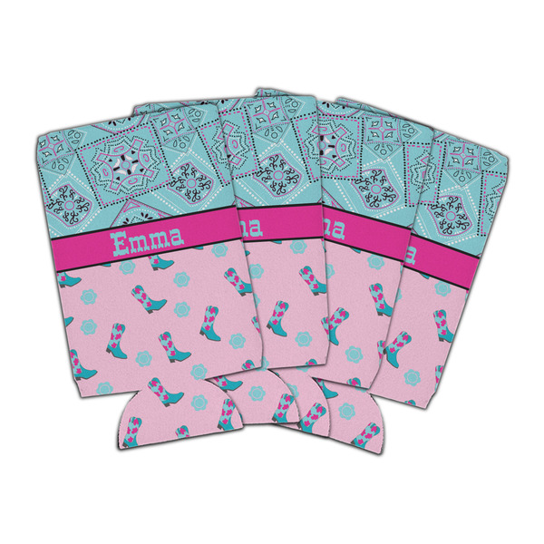 Custom Cowgirl Can Cooler (16 oz) - Set of 4 (Personalized)