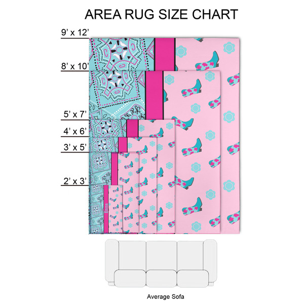 Cowgirl 2'x3' Indoor Area Rugs - Size Chart