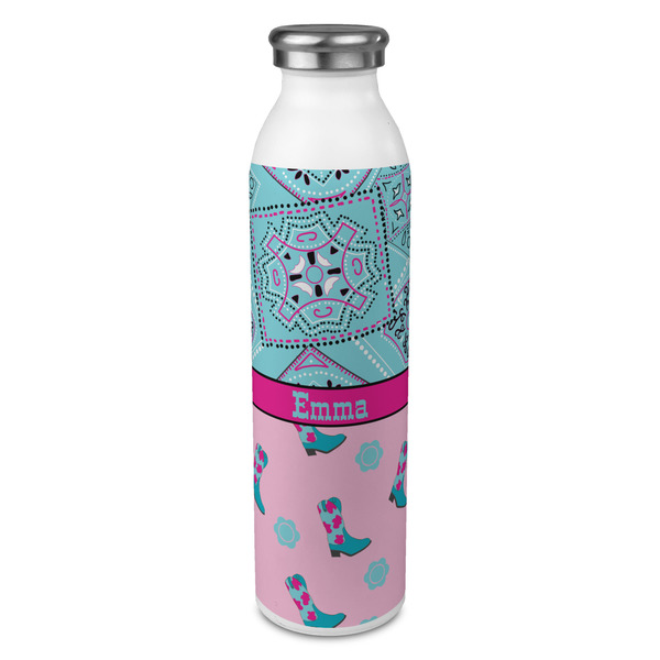 Custom Cowgirl 20oz Stainless Steel Water Bottle - Full Print (Personalized)