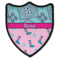 Cowgirl Iron On Shield Patch B w/ Name or Text