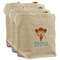 Cowgirl 3 Reusable Cotton Grocery Bags - Front View